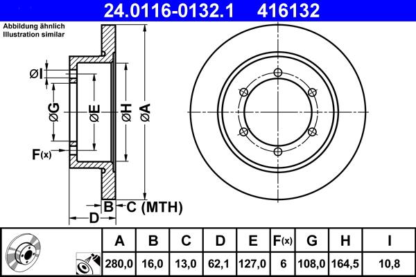 ATE 24.0116-0132.1 - Disc frana aaoparts.ro