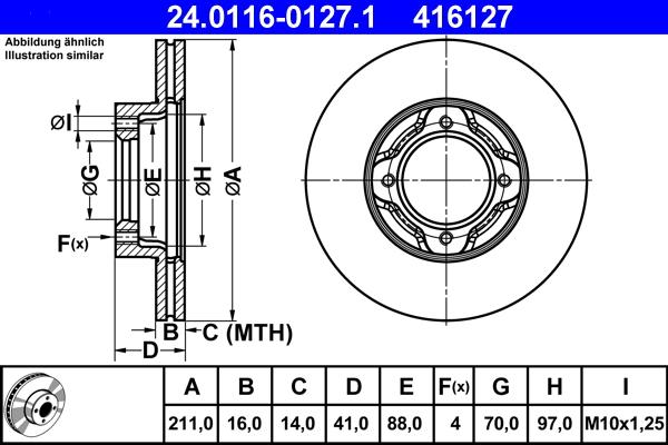 ATE 24.0116-0127.1 - Disc frana aaoparts.ro