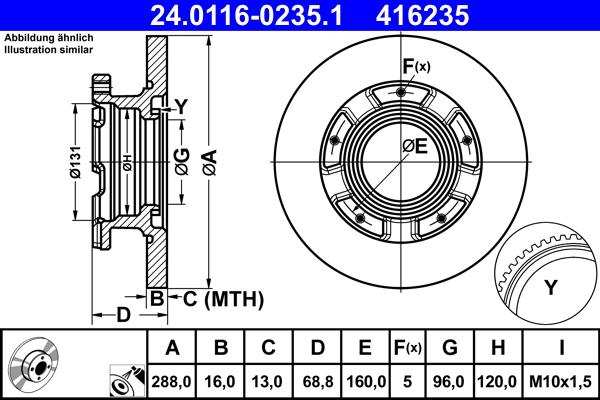 ATE 24.0116-0235.1 - Disc frana aaoparts.ro