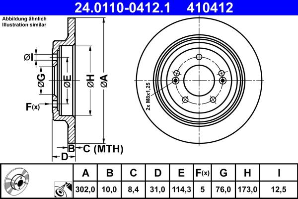 ATE 24.0110-0412.1 - Disc frana aaoparts.ro