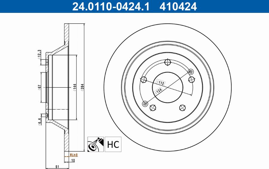 ATE 24.0110-0424.1 - Disc frana aaoparts.ro