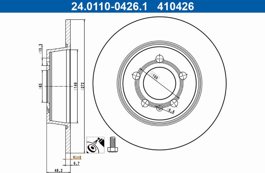 ATE 24.0110-0426.1 - Disc frana aaoparts.ro