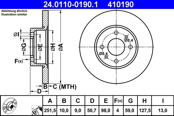 ATE 24.0110-0190.1 - Disc frana aaoparts.ro