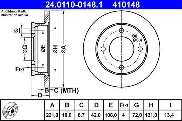 ATE 24.0110-0148.1 - Disc frana aaoparts.ro