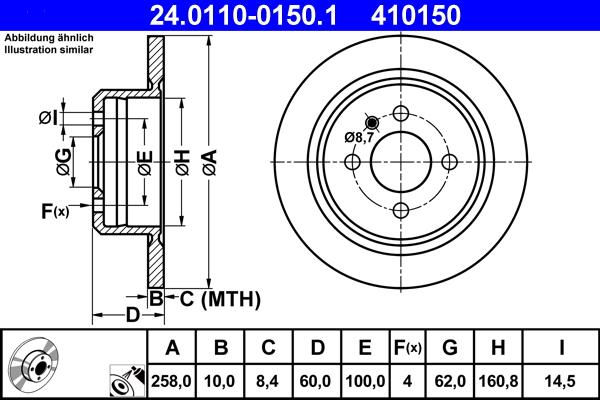 ATE 24.0110-0150.1 - Disc frana aaoparts.ro