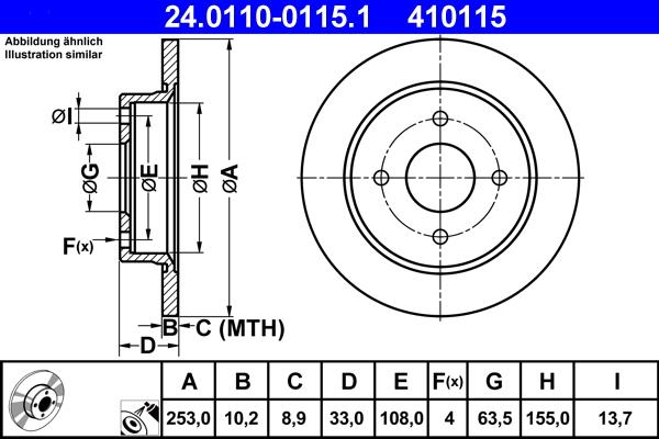 ATE 24.0110-0115.1 - Disc frana aaoparts.ro