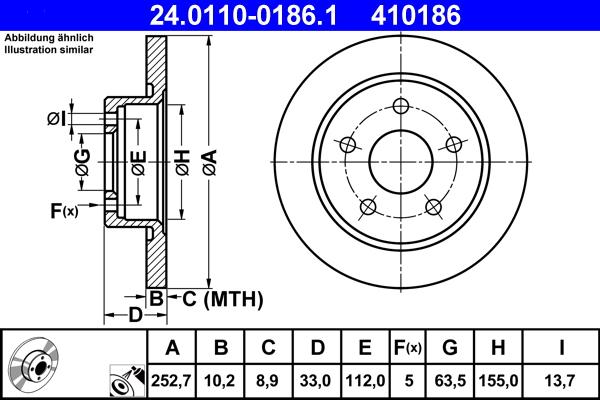 ATE 24.0110-0186.1 - Disc frana aaoparts.ro