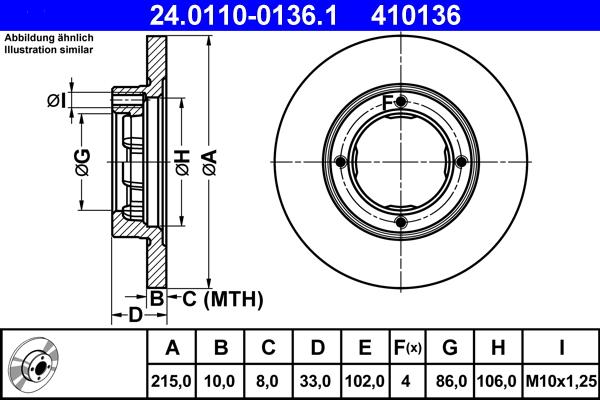 ATE 24.0110-0136.1 - Disc frana aaoparts.ro