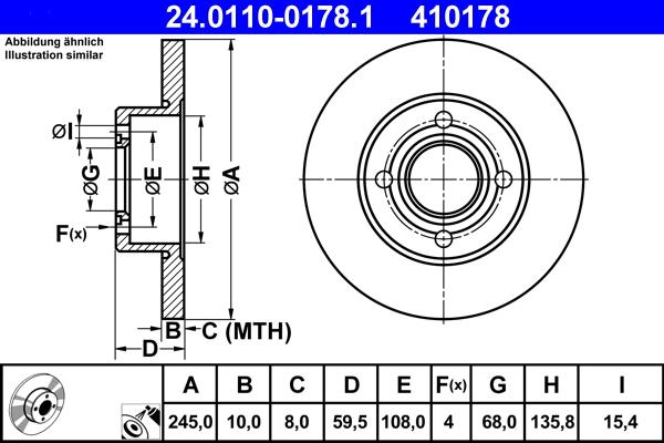 ATE 24.0110-0178.1 - Disc frana aaoparts.ro