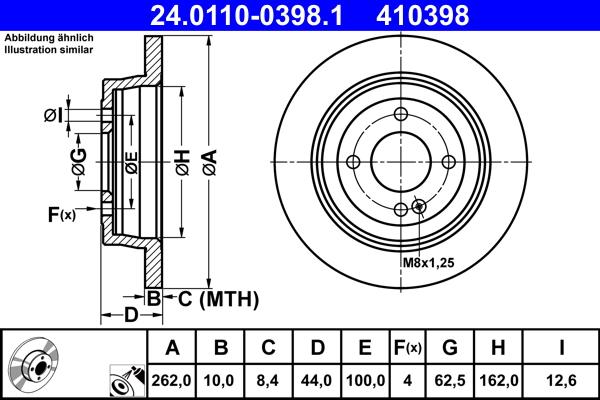 ATE 24.0110-0398.1 - Disc frana aaoparts.ro