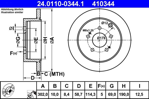 ATE 24.0110-0344.1 - Disc frana aaoparts.ro