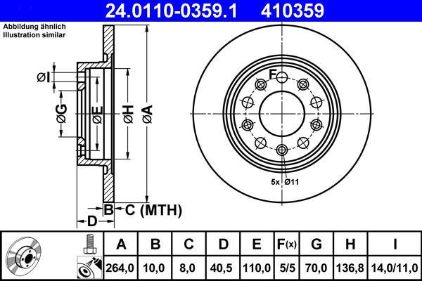 ATE 24.0110-0359.1 - Disc frana aaoparts.ro