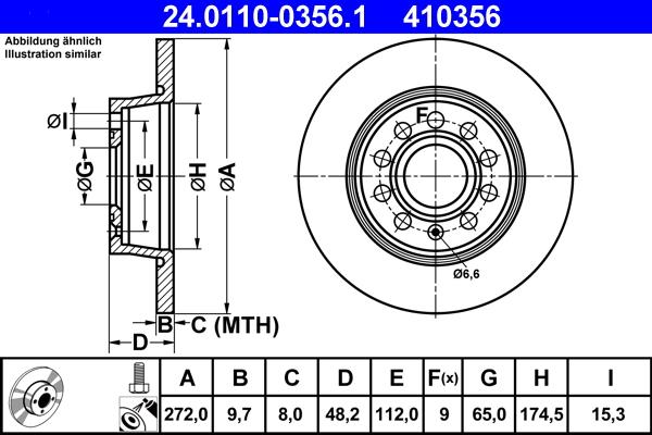 ATE 24.0110-0356.1 - Disc frana aaoparts.ro