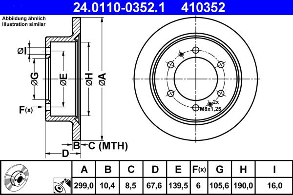 ATE 24.0110-0352.1 - Disc frana aaoparts.ro