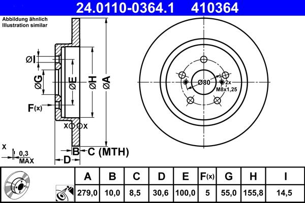 ATE 24.0110-0364.1 - Disc frana aaoparts.ro