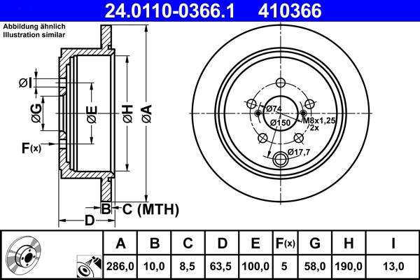 ATE 24.0110-0366.1 - Disc frana aaoparts.ro