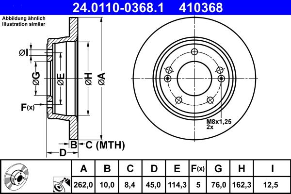 ATE 24.0110-0368.1 - Disc frana aaoparts.ro