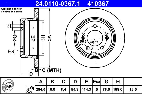 ATE 24.0110-0367.1 - Disc frana aaoparts.ro