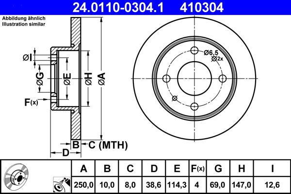 ATE 24.0110-0304.1 - Disc frana aaoparts.ro