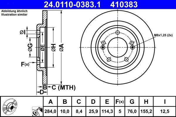 ATE 24.0110-0383.1 - Disc frana aaoparts.ro