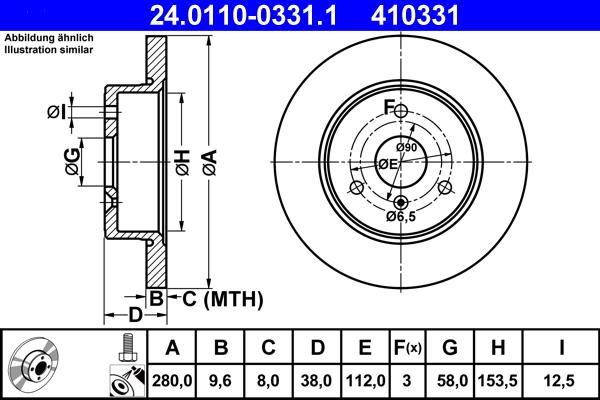 ATE 24.0110-0331.1 - Disc frana aaoparts.ro