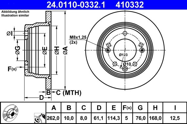 ATE 24.0110-0332.1 - Disc frana aaoparts.ro