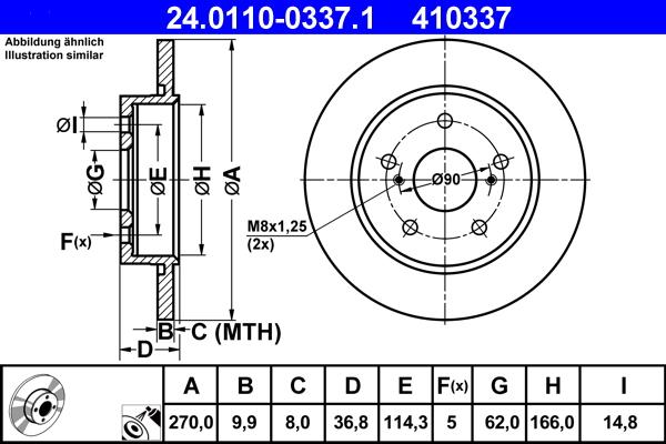 ATE 24.0110-0337.1 - Disc frana aaoparts.ro