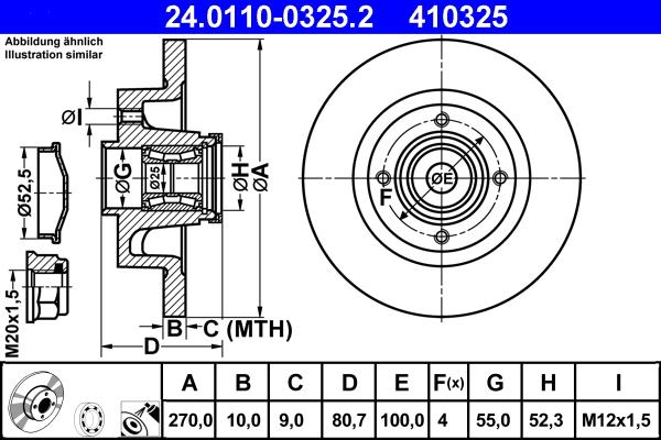 ATE 24.0110-0325.2 - Disc frana aaoparts.ro