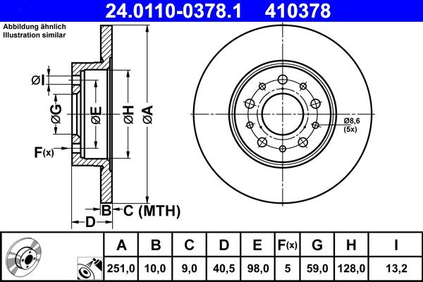 ATE 24.0110-0378.1 - Disc frana aaoparts.ro