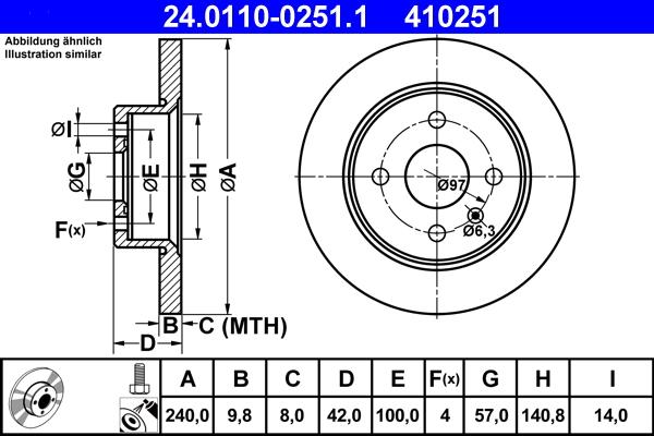 ATE 24.0110-0251.1 - Disc frana aaoparts.ro