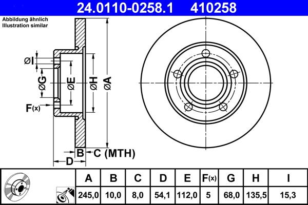 ATE 24.0110-0258.1 - Disc frana aaoparts.ro