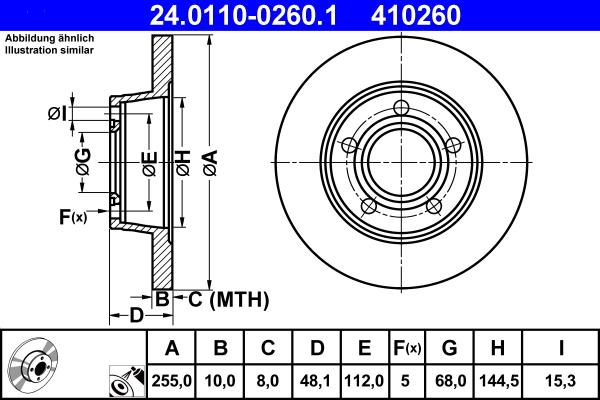 ATE 24.0110-0260.1 - Disc frana aaoparts.ro