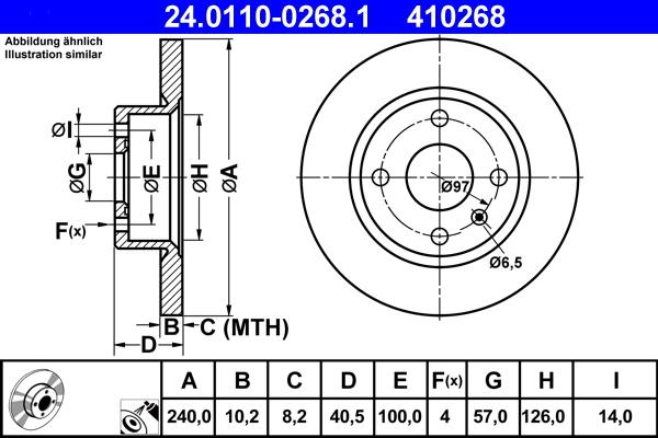 ATE 24.0110-0268.1 - Disc frana aaoparts.ro