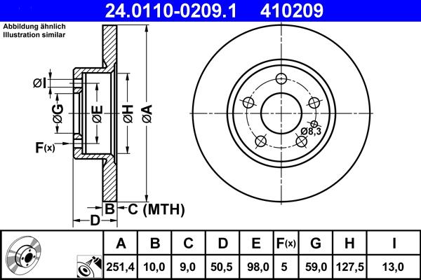 ATE 24.0110-0209.1 - Disc frana aaoparts.ro