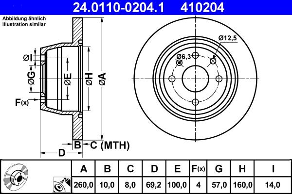 ATE 24.0110-0204.1 - Disc frana aaoparts.ro