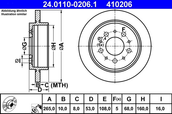 ATE 24.0110-0206.1 - Disc frana aaoparts.ro