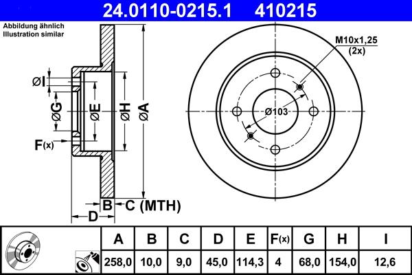 ATE 24.0110-0215.1 - Disc frana aaoparts.ro