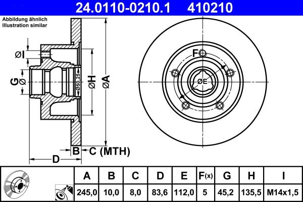 ATE 24.0110-0210.1 - Disc frana aaoparts.ro