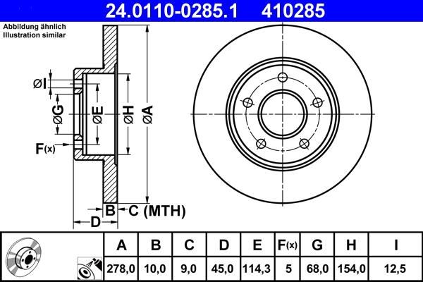 ATE 24.0110-0285.1 - Disc frana aaoparts.ro