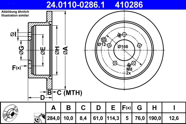 ATE 24.0110-0286.1 - Disc frana aaoparts.ro