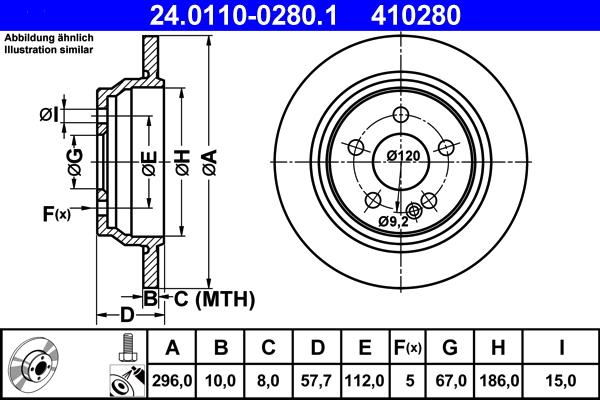 ATE 24.0110-0280.1 - Disc frana aaoparts.ro