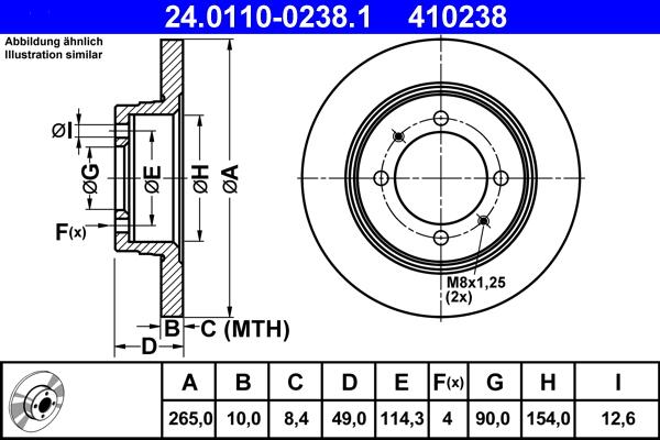 ATE 24.0110-0238.1 - Disc frana aaoparts.ro