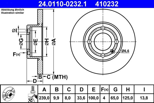 ATE 24.0110-0232.1 - Disc frana aaoparts.ro