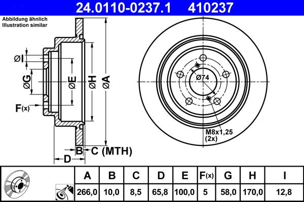 ATE 24.0110-0237.1 - Disc frana aaoparts.ro