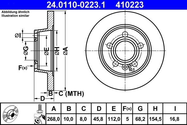 ATE 24.0110-0223.1 - Disc frana aaoparts.ro