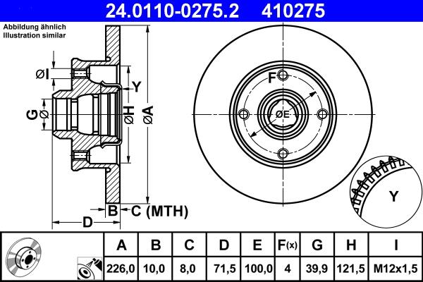 ATE 24.0110-0275.2 - Disc frana aaoparts.ro