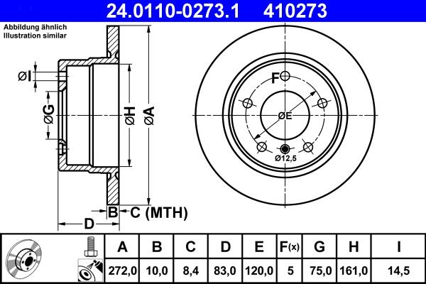 ATE 24.0110-0273.1 - Disc frana aaoparts.ro