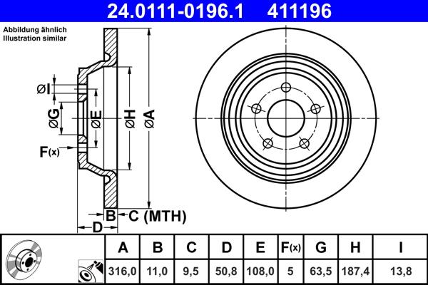 ATE 24.0111-0196.1 - Disc frana aaoparts.ro