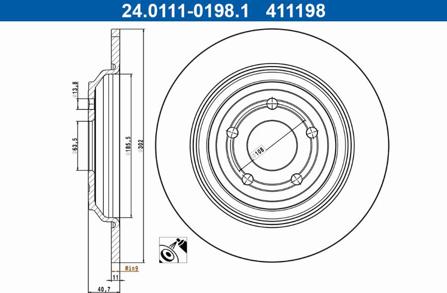 ATE 24.0111-0198.1 - Disc frana aaoparts.ro