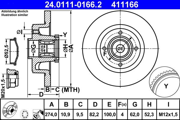 ATE 24.0111-0166.2 - Disc frana aaoparts.ro